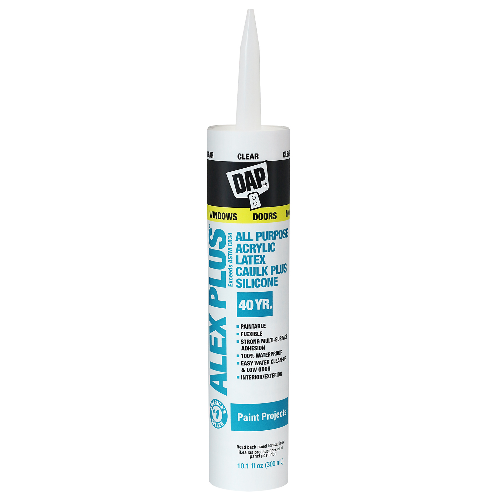 DAP, ALEX PLUS AP Acrylic Latex+Silicone Caulk - Clear, Model# 7079818156